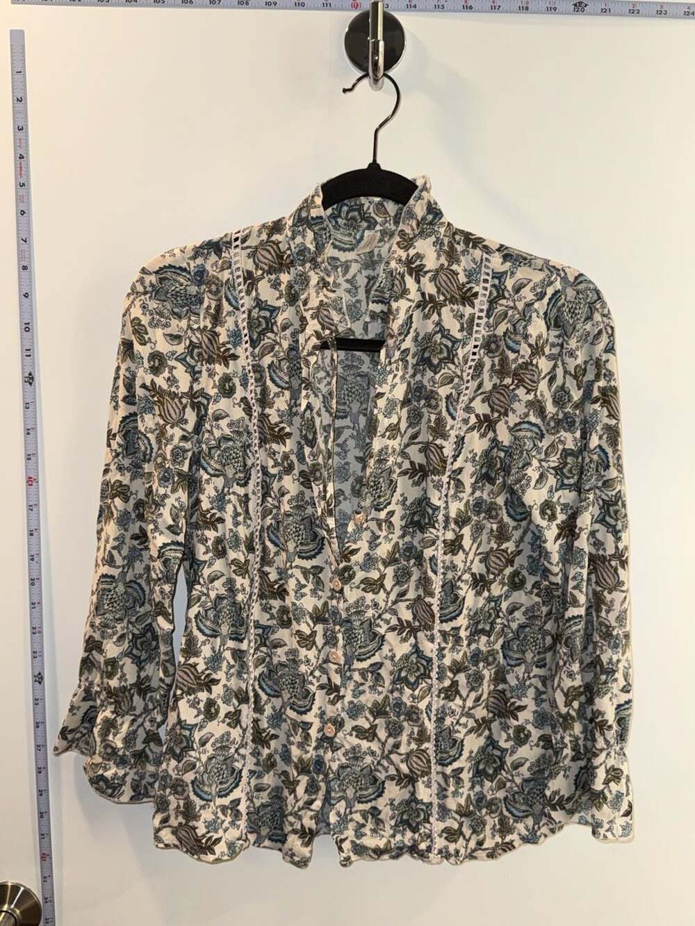 Intimissimi Floral Print Viscose Button Down Blouse Size S